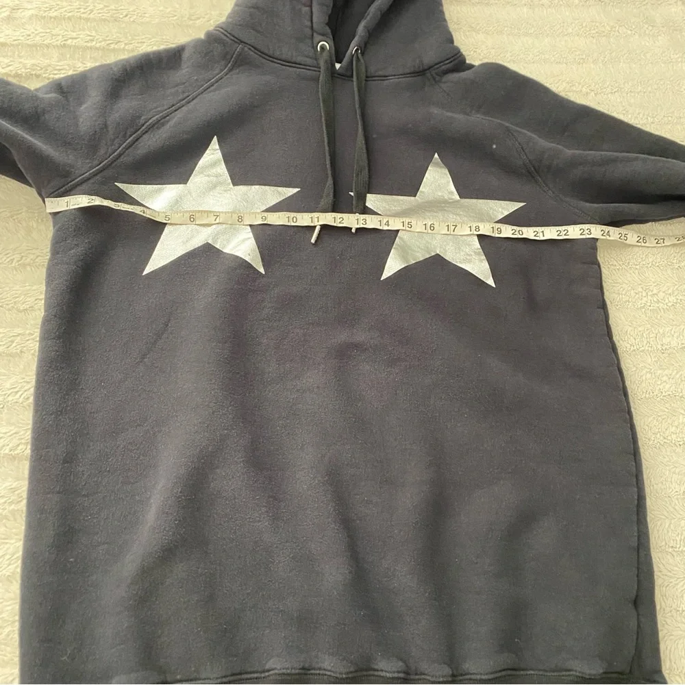 Good American Stars And Stripes Black Silver Hoodie Sweatshirt Dress - Picture 13 of 16